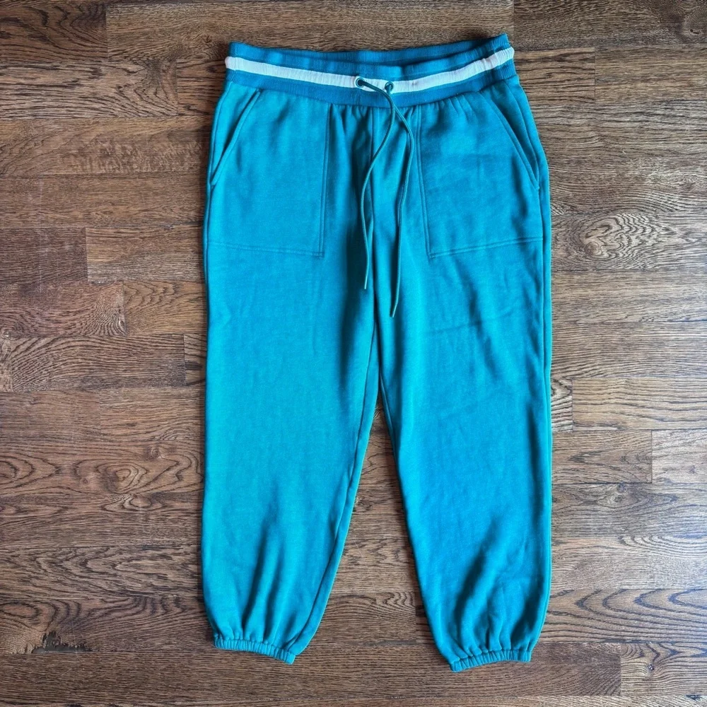 Lou & Grey Teal Fleece-Lined Jogger Sweatpants | Drawstring | Women’s L | NWT - Picture 1 of 3